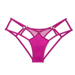 Victoria's Secret Fuchsia Strappy Hardware Cut out Back Panty Sz XS
